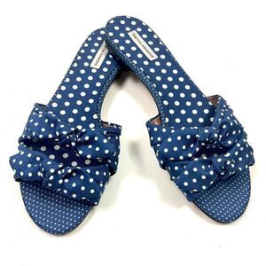 Tabitha Simmons Cleo Polka Blue and White Polk Dot Sandals